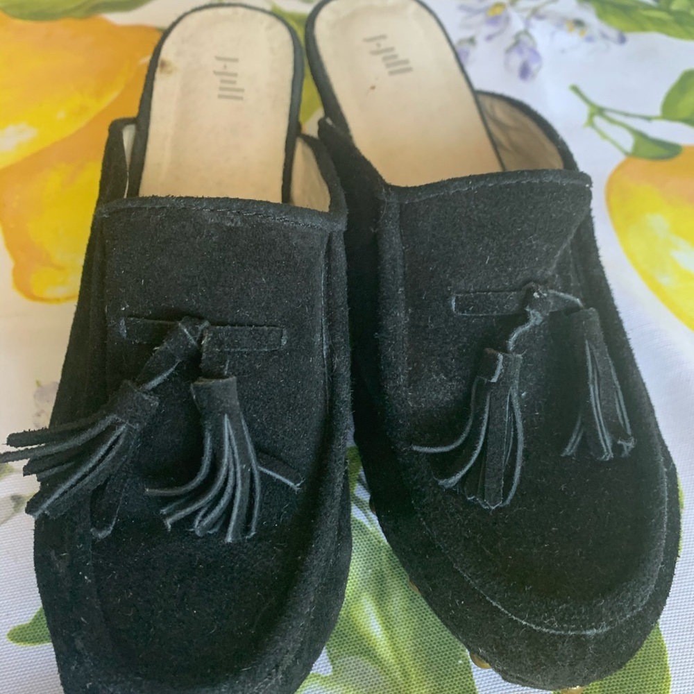 J.Jill black suede mules